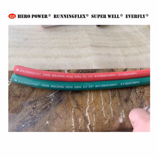 Heat Resistant Twin Welding Rubber Hose for Gas/LPG/Air Delivery with ISO3821 Standards