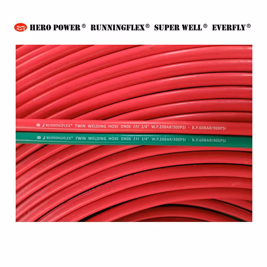 Heat Resistant Twin Welding Rubber Hose for Gas/LPG/Air Delivery with ISO3821 Standards