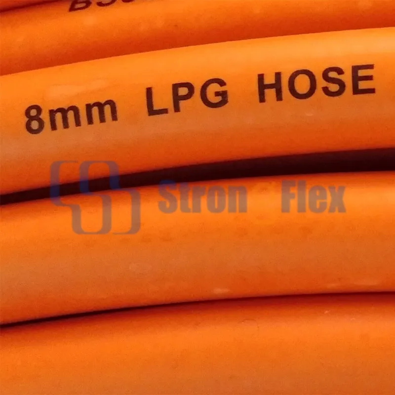 High Tensile Flexible Orange LPG Rubber Gas Hose in Industry