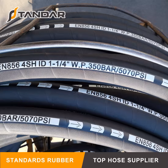 4sh High Pressure Spiral Reinforced Rubber Hydraulic Hose with Fitting